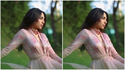 Sobhita's fashion diaries are getting better by the day. A few days back, the actor shared a slew of pictures of look from the promotions of PS2 in Hyderabad. Here's a picture of the actor in a pastel pink gown. (Instagram/@sobhitad) Sobhita's fashion diaries are getting better by the day. A few days back, the actor shared a slew of pictures of look from the promotions of PS2 in Hyderabad. Here's a picture of the actor in a pastel pink gown. (Instagram/@sobhitad)