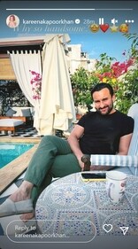 Saif Ali Khan cannot stop smiling as he turns muse for Kareena Kapoor. Saif Ali Khan cannot stop smiling as he turns muse for Kareena Kapoor.