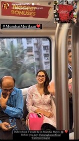 Sara Ali Khan shared a picture of herself in Mumbai Metro.