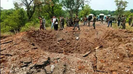 Eleven people were killed in the Maoist attack in Chhattisgarh’s Dantewada district on Wednesday. (PTI)