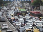 Delhi traffic police on Wednesday issued an advisory regarding closure of Barapulla Nala bridge. (Sanchit Khanna/HT Photo) Delhi traffic police on Wednesday issued an advisory regarding closure of Barapulla Nala bridge. (Sanchit Khanna/HT Photo)