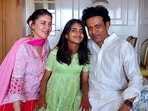 Manoj Bajpayee with wife Shabana Raza and daughter Ava Nayla. Manoj Bajpayee with wife Shabana Raza and daughter Ava Nayla.