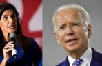 Republican presidential candidate Nikki Haley (left) stirred controversy with her comments about President Joe Biden's (right) age after he declared his candidature for re-election in 2024. Republican presidential candidate Nikki Haley (left) stirred controversy with her comments about President Joe Biden's (right) age after he declared his candidature for re-election in 2024.