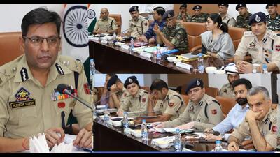 ADGP Mukesh Singh during a review meeting on Thursday. (HT Photo) ADGP Mukesh Singh during a review meeting on Thursday. (HT Photo)