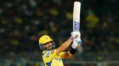 Kolkata, Apr 23 (ANI): Chennai Super Kings Ajinkya Rahane in action during the match against Kolkata Knight Riders in the Indian Premier League (IPL) 2023, at Eden Gardens, in Kolkata on Sunday. (ANI Photo/ Digital Restriction) (CSK Twitter) Kolkata, Apr 23 (ANI): Chennai Super Kings Ajinkya Rahane in action during the match against Kolkata Knight Riders in the Indian Premier League (IPL) 2023, at Eden Gardens, in Kolkata on Sunday. (ANI Photo/ Digital Restriction) (CSK Twitter)