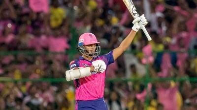 Jaiswal's knock helped RR dominate the first 10 overs (IPL Twitter) Jaiswal's knock helped RR dominate the first 10 overs (IPL Twitter)