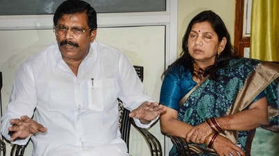 Bihar People's Party founder Anand Mohan Singh with his wife and former MP Lovely Anand. (PTI) Bihar People's Party founder Anand Mohan Singh with his wife and former MP Lovely Anand. (PTI)