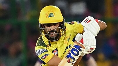 CSK struggled to challenge in the chase, with Ruturaj Gaikwad scoring 47 off 29 (AFP) CSK struggled to challenge in the chase, with Ruturaj Gaikwad scoring 47 off 29 (AFP)