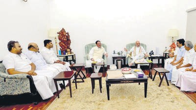 EPS, Annamalai joint meet with Shah ensures peace between allies. (ANI) EPS, Annamalai joint meet with Shah ensures peace between allies. (ANI)