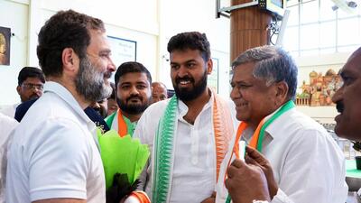 Former Karnataka chief minister Jagadish Shettar joins Congress from the BJP (Congress Twitter) Former Karnataka chief minister Jagadish Shettar joins Congress from the BJP (Congress Twitter)