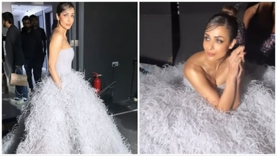 Malaika Arora walked the ramp in a Michael Cinco gown. Malaika Arora walked the ramp in a Michael Cinco gown.