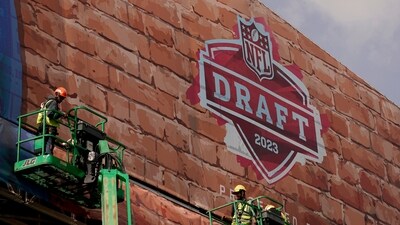 Preparations for the NFL Draft continue Tuesday, April 25, 2023, at Union Station in Kansas City, Mo. The draft will run from April 27-29. (AP)