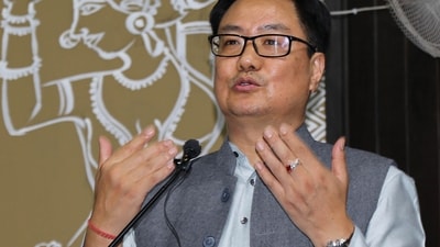 Union law minister Kiren Rijiju spoke about the Supreme Court's hearing of the same-sex marriage case. (PTI)