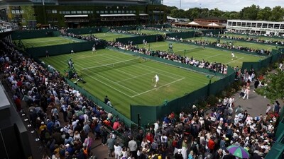 General view of the outside courts during play (REUTERS)
