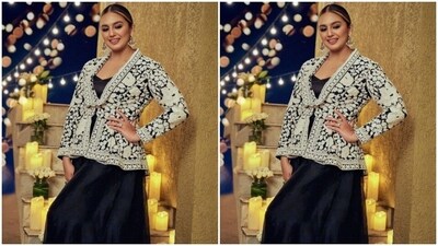 Huma played muse to fashion designer duo Pankaj and Nidhi and picked the stunning monochrome ensemble from the shelves of their designer house. (Instagram/@iamhumaq) Huma played muse to fashion designer duo Pankaj and Nidhi and picked the stunning monochrome ensemble from the shelves of their designer house. (Instagram/@iamhumaq)