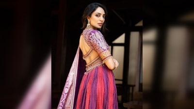 Sobhita Dhulipala turned her back to the camera and flaunted the cut-out detailing in her outfit. (Instagram/@sobhitad) Sobhita Dhulipala turned her back to the camera and flaunted the cut-out detailing in her outfit. (Instagram/@sobhitad)