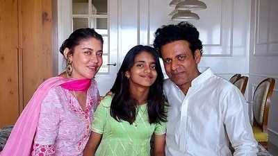 Manoj Bajpayee with wife Shabana Raza and daughter Ava Nayla. Manoj Bajpayee with wife Shabana Raza and daughter Ava Nayla.