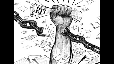 then Bhalwal tehsildar Amit Upadhayay for providing delayed information to the information seeker advocate Sheikh Shakeel Ahmed. (Illustration: Jayanto)