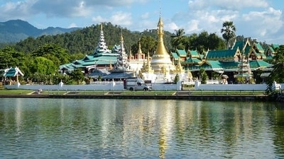 Crocodile Temple, Thailand: Located five minutes away from Chinatown, in the town of Mae Sariang in Thailand, the Wat Chong Kham temple is known as the Crocodile Temple for its unique permanent crocodile residents. The temple houses several crocodiles that are fed by the monks, and visitors can even take a boat ride on the river to see the crocodiles up close. (Pinterest) Crocodile Temple, Thailand: Located five minutes away from Chinatown, in the town of Mae Sariang in Thailand, the Wat Chong Kham temple is known as the Crocodile Temple for its unique permanent crocodile residents. The temple houses several crocodiles that are fed by the monks, and visitors can even take a boat ride on the river to see the crocodiles up close. (Pinterest)