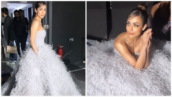 Malaika Arora walked the ramp in a Michael Cinco gown.