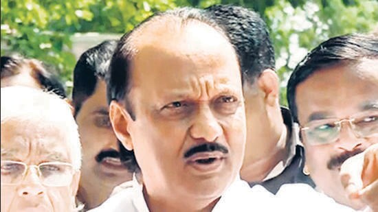 Mumbai, Apr 18 (ANI): Nationalist Congress Party (NCP) leader Ajit Pawar addresses a press conference, in Mumbai on Tuesday. (ANI Photo) (ANI)