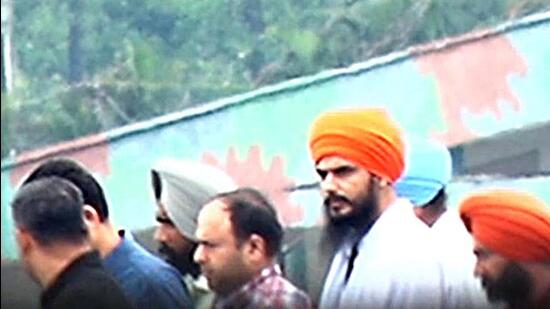 Waris Punjab De chief Amritpal Singh in Dibrugarh. (ANI)