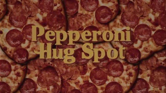 A screengrab from the pizza ad made using AI. (Twitter/@Pizza_Later)