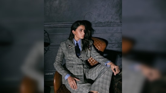 Alia Bhatt's shirt, pocket square and tie are from the luxury line of Gucci.&nbsp;(Instagram/@aliaabhatt)