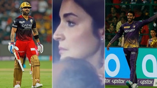 Venkatesh Iyer's stunning catch left Virat Kohli, Anushka Sharma speechless. (Screengrab)