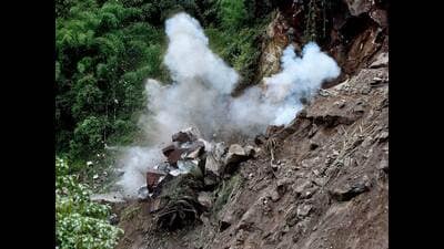 A landslide occurred near Himachal Pradesh’s Tangling Tehsil Kalpa, Kinnaur district on Thursday night. (File Photo)