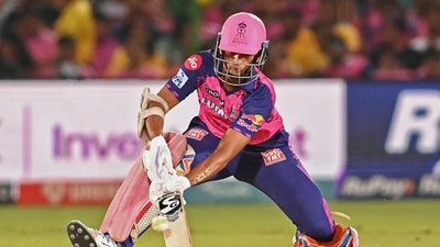 Rajasthan Royals' Yashasvi Jaiswal plays a shot during the Indian Premier League (IPL) Twenty20 cricket match between Rajasthan Royals and Chennai Super Kings at the Sawai Mansingh Stadium in Jaipur on April 27, 2023. (Photo by Sajjad HUSSAIN / AFP) (AFP) Rajasthan Royals' Yashasvi Jaiswal plays a shot during the Indian Premier League (IPL) Twenty20 cricket match between Rajasthan Royals and Chennai Super Kings at the Sawai Mansingh Stadium in Jaipur on April 27, 2023. (Photo by Sajjad HUSSAIN / AFP) (AFP)