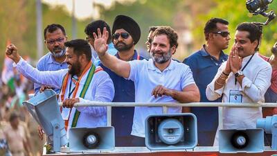 Congress leader Rahul Gandhi continued his tirade against the ruling Bharatiya Janata Party (BJP) in Karnataka on Friday (PTI) Congress leader Rahul Gandhi continued his tirade against the ruling Bharatiya Janata Party (BJP) in Karnataka on Friday (PTI)