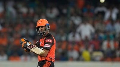 Sunrisers Hyderabad's Washington Sundar plays a shot during the Indian Premier League (IPL) cricket match between Sunrisers Hyderabad and Delhi Capitals, in Hyderabad, India, Monday, April 24, 2023. (AP Photo/Mahesh Kumar A.) (AP) Sunrisers Hyderabad's Washington Sundar plays a shot during the Indian Premier League (IPL) cricket match between Sunrisers Hyderabad and Delhi Capitals, in Hyderabad, India, Monday, April 24, 2023. (AP Photo/Mahesh Kumar A.) (AP)
