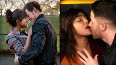 Priyanka Chopra with Sam Heughan (left) and Nick Jonas (right) In Love Again.