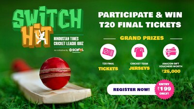 Switch Hit – The Hindustan Times Cricket League Quiz is meant for
students of grades 1 to 12. Switch Hit – The Hindustan Times Cricket League Quiz is meant for
students of grades 1 to 12.