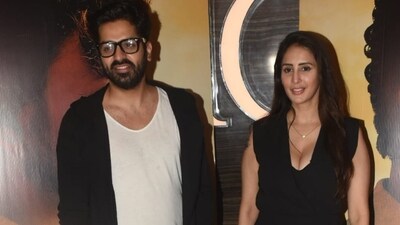 Actor Chahatt Khanna with friend Rohan Gandotra at the screening of The Song of Scorpions. The film released on Friday, three years after lead actor Irrfan's death from neuroendocrine tumour. (Varinder Chawla) 