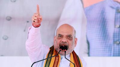Union home minister Amit Shah addresses a public meeting for the Karnataka Assembly elections, at Navalgund, in Dharwad on Friday. (ANI) Union home minister Amit Shah addresses a public meeting for the Karnataka Assembly elections, at Navalgund, in Dharwad on Friday. (ANI)