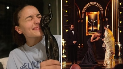 Alia Bhatt shared a bunch of photos after her Filmfare win on Instagram. Alia Bhatt shared a bunch of photos after her Filmfare win on Instagram.