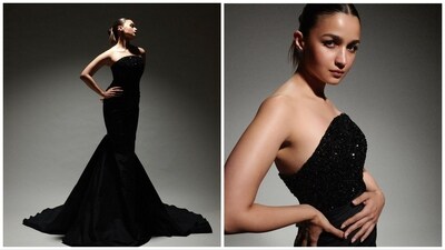 Alia Bhatt in black for her appearance at Filmfare Awards. Alia Bhatt in black for her appearance at Filmfare Awards.