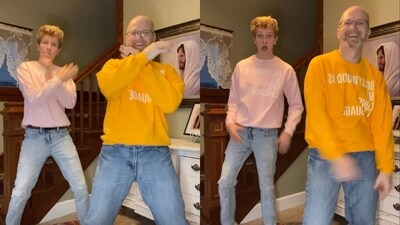 The image shows the US duo dancing to Preity Zinta and Shah Rukh Khan’s Pretty Woman. (Instagram/@ricky.pond) The image shows the US duo dancing to Preity Zinta and Shah Rukh Khan’s Pretty Woman. (Instagram/@ricky.pond)