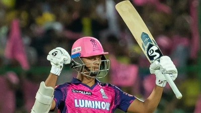Yashasvi Jaiswal after his half-century vs CSK in IPL 2023 (IPL/BCCI) Yashasvi Jaiswal after his half-century vs CSK in IPL 2023 (IPL/BCCI)