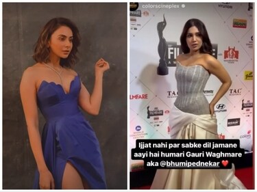 Rakul Preet Singh and Bhumi Pednekar at Filmfare Awards. Rakul Preet Singh and Bhumi Pednekar at Filmfare Awards.