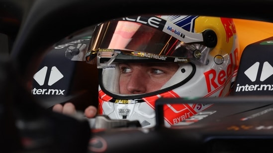 Red Bull Racing's Dutch driver Max Verstappen sits in his car during the first practice session ahead of the Formula One Azerbaijan Grand Prix at the Baku City Circuit in Baku on April 28, 2023. (Photo by Giuseppe CACACE / AFP) (AFP)