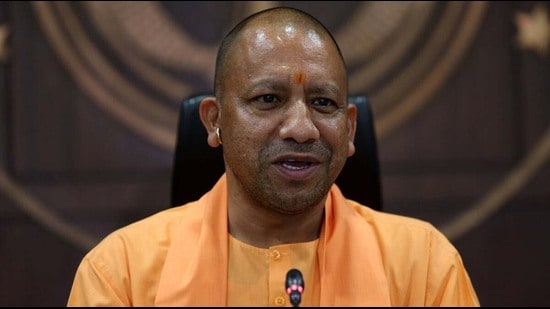 CM Yogi made the “gods vs demonic forces” comparison at his first public rally of the day in Naimisharanya, a popular Hindu religious place in Sitapur district, where he also promised that the place would be given a facelift. (HT FILE)