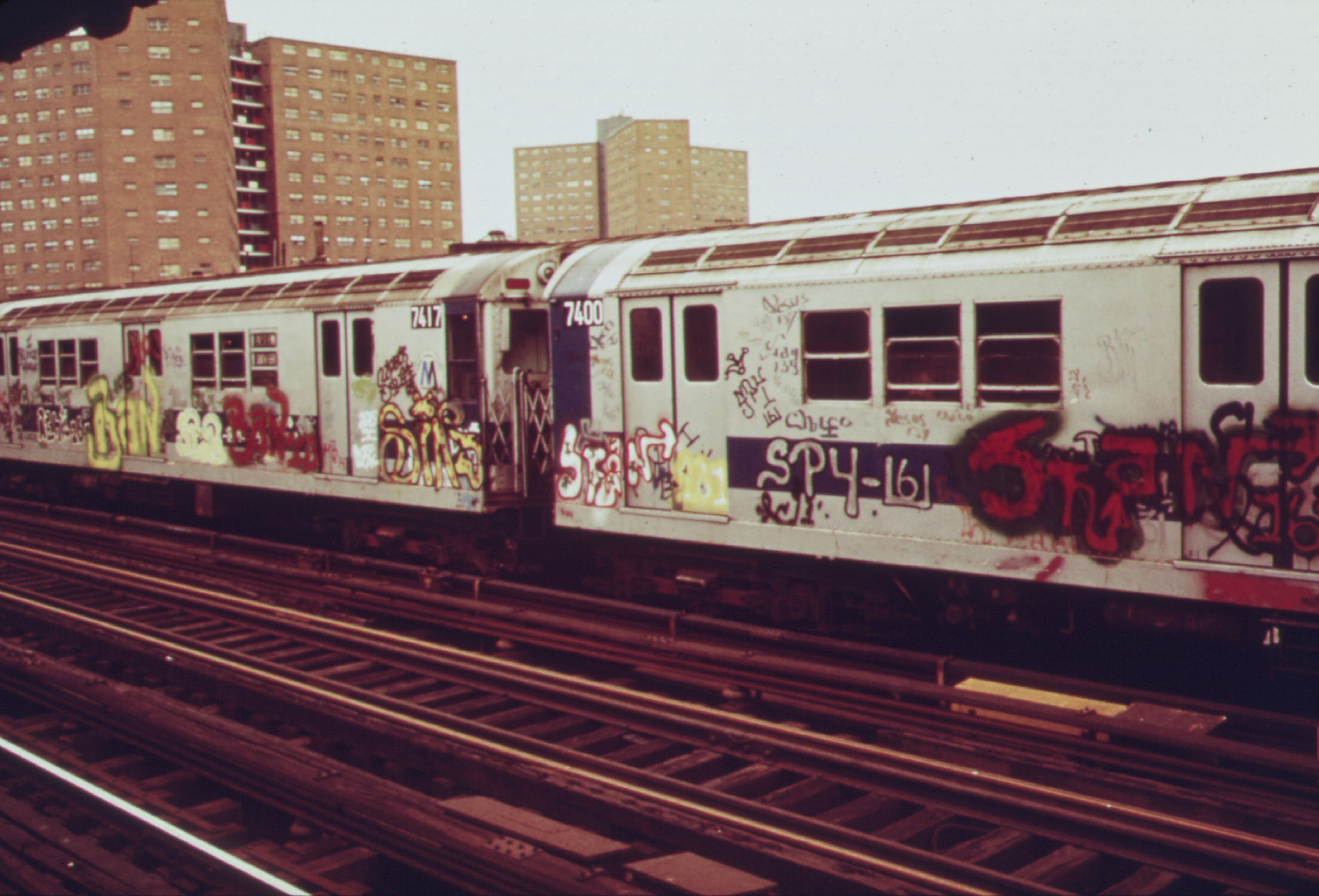 Subway cars in New York City. Graffiti is designed to challenge ideas of art and ownership. (Getty Images)