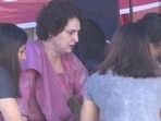 Priyanka Gandhi Vadra meets the wrestlers protesting against WFI chief & BJP MP Brij Bhushan Sharan Singh at Jantar Mantar, Delhi. (ANI) Priyanka Gandhi Vadra meets the wrestlers protesting against WFI chief & BJP MP Brij Bhushan Sharan Singh at Jantar Mantar, Delhi. (ANI)