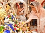 Kriti Sanon stopped by Pune's Ram mandir on Sita Navmi. Kriti Sanon stopped by Pune's Ram mandir on Sita Navmi.