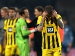 Borussia Dortmund's Marco Reus looks dejected after the match 