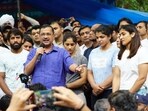 Delhi CM Arvind Kejriwal met protesting wrestlers at Jantar Mantar. Delhi CM Arvind Kejriwal met protesting wrestlers at Jantar Mantar.