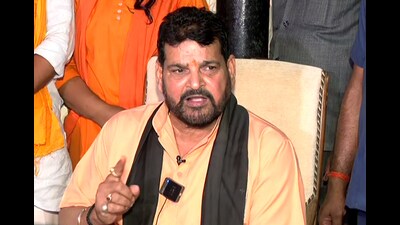AAP leader Meet Hayer demanded that Brij Bhushan Singh should be sacked, expelled from BJP and arrested. (ANI photo)